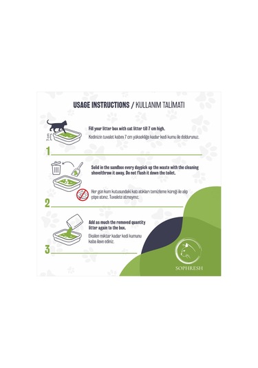 Sophresh As250 Aktif Karbonlu Granüllü Topaklaşan Bentonit Kedi Kumu 20 L