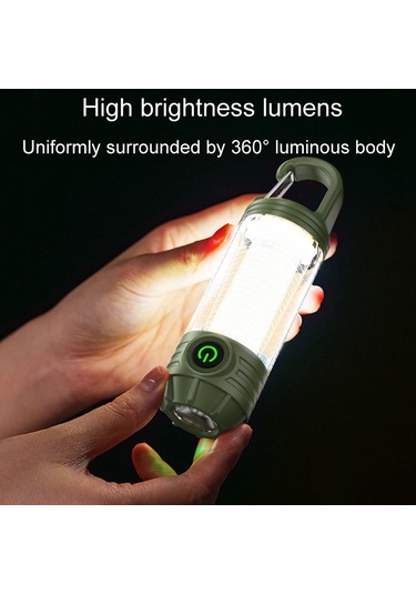 Sones Şarj Edilebilir Açık Hava Taşınabilir Led Kamp Işığı Çok İşlevli El Feneri Khaki Çok Renkli