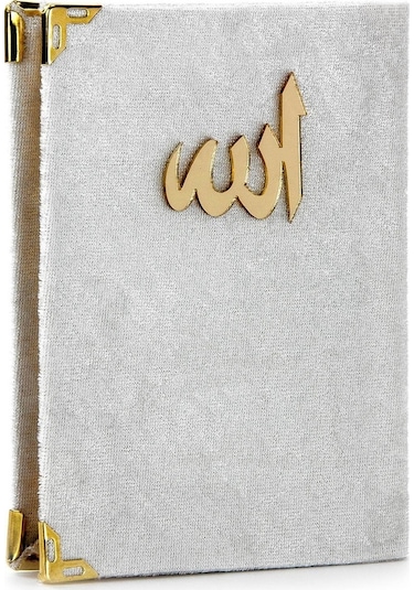 Anneye Babaya Eşe Hediye Kadife Yasin Çanta Boy Gri