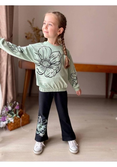 Kız Çocuk İspanyol Paca 2'li Takım Yeşil