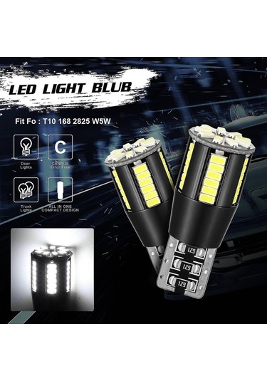 Didadodo 2 Adet 39 Smd 3014 Led T10 Ampul - 6000k Beyaz, 360 Derece Işıklı, Araç İçi Aydınlatma Çok Renkli