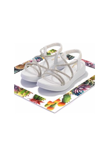 Beyaz Kadın Sandalet K05823022909 Beyaz