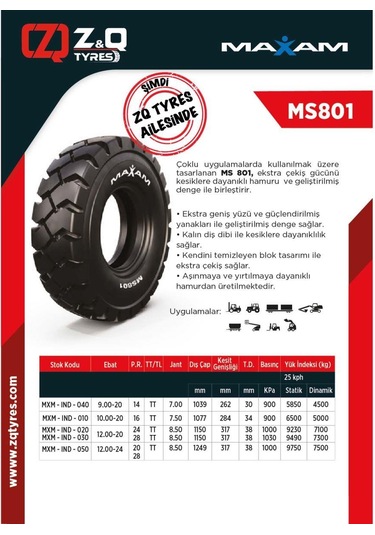 10.00-20 L4 16 Pr Kat Ms801 İş Makinesi Lastiği