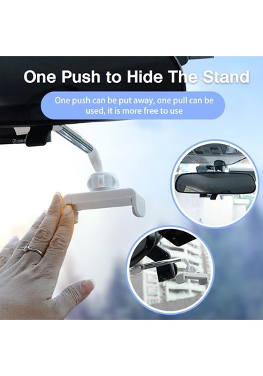 Siyah Fonken Dikiz Aynası Montaj Cep Telefonu Arabada Standı Otomatik Arka Kafalık Braketi İphone 11 12 Samsung Uyumlu