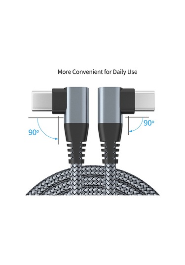 Cbtx 90 Derece Type-c To Type-c PD 60 W Usb 2.0 Hızlı Şarj Veri Kablosu 3 M