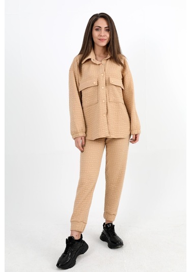 Jakarlı Kapitone İkili Takım - Vizon-vizon Vizon