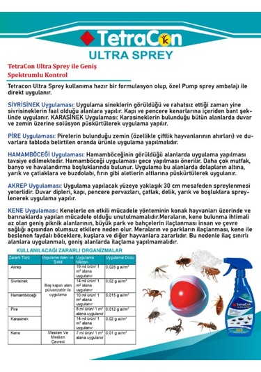 Tetracon Ultra Sprey Haşere Böcek Ilacı