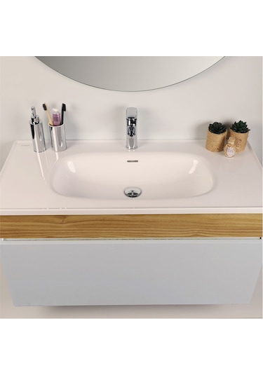 Kobos Harmony 100 Cm Banyo Dolabı Seti Bianco + Meguro Beyaz