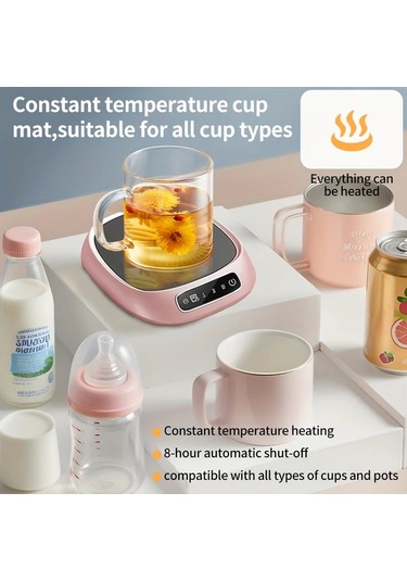Willowhaven Pembe Mommed Akıllı Dokunmatik 3 Kademeli Usb Isıtıcılı Bardak Altlığı