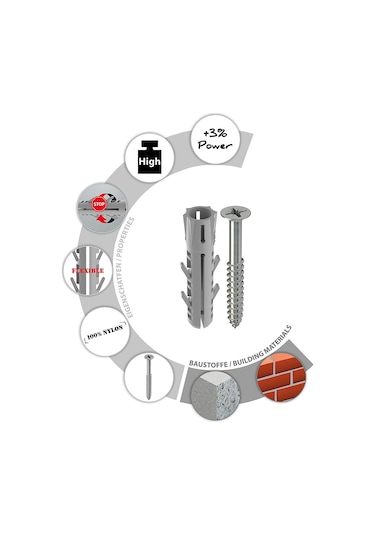Tox Barracuda Plastik Dübel Vida Seti 6X30 Mm 12 Adet