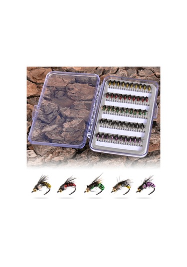 Leo 28254 50 Adet Sinek Balıkçılık Lures Kiti Yapay Yem Bas Alabalık Somon