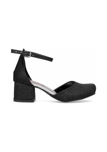 Elit Yb-f-karnıyarık-25y Filet Kız Çocuk Klasik Topuklu Ayakkabı Siyah Siyah