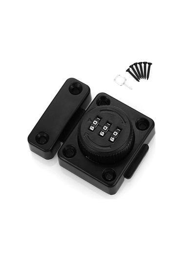 Fosenze Siyah Çinko Alaşımlı Anahtarsız 3-hane Kodlu Dolap, Çekmece, Gardırop Kilit Kolay Kurulum, Güvenli, Çok Yönlü Uyumlu