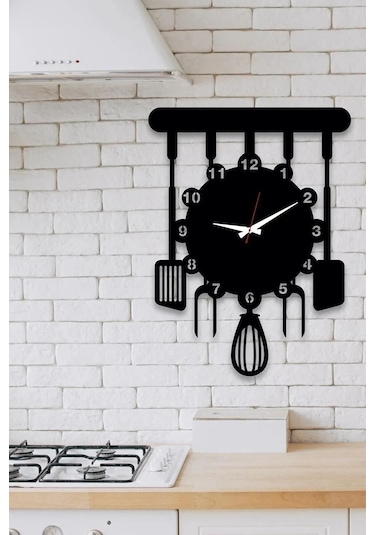 Dekoratif Mutfak Saati Siyah