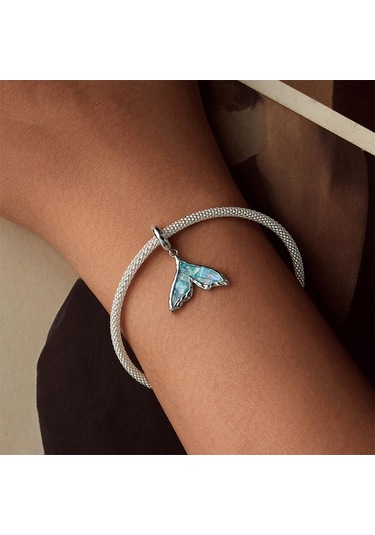 S925 Ayar Gümüş Okyanus Fantazi Balık Kuyruğu Dıy Kolye Boncuk Scc2911 Çok Renkli