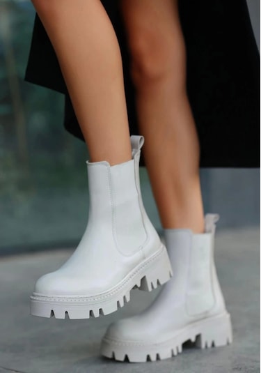 Biçomi Ninle Bej Cilt Topuklu Bot Çok Renkli