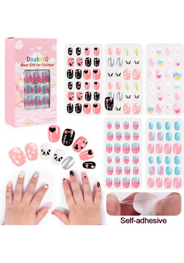 Reedark 120 Adet Çocuklar İçin Sevimli Takma Tırnak Seti - Kolay Uygulama, Yaratıcı Tasarımlar