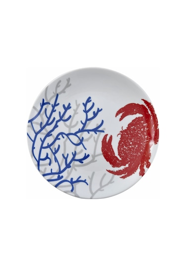 Mercan Desen 4 Lü Set Beyaz - Mavi