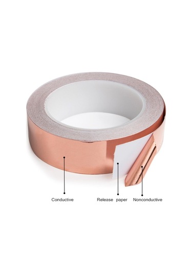 50Mm X 20Mt Iletken Bakır Folyo Kapton Bandı Tek Taraf Bant Gitar