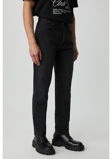 BRUNO Erkek Regular Fit Rahat Kesim Kalın Dokulu Yıkama Efektli Magic Denim Antrasit Jeans