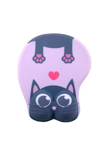 Besthome1 Kedi Desenli Silikon Fare Pedini, Cildeli Tutucu, Kolay Kaydırma Ve Doğru Konum