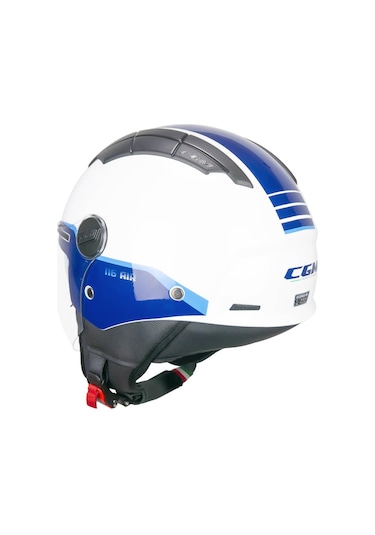 Cgm 116G Aır Bıco Uzun Vizör Güneş Vizörlü Açık Kask Mavi Beyaz