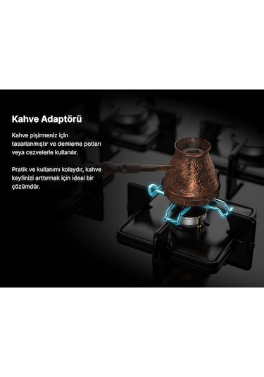 Tecna AO 704WSC Cam 4 Gaz+1 Wok Gözlü Ankastre Ocak