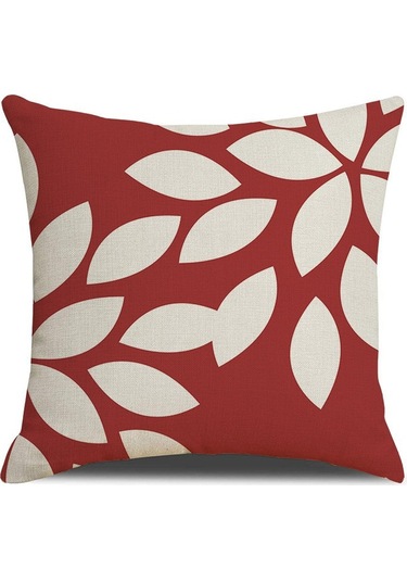 Kuzey Avrupa Geometrik Keten Yastık 50 50cm-4 Ekru