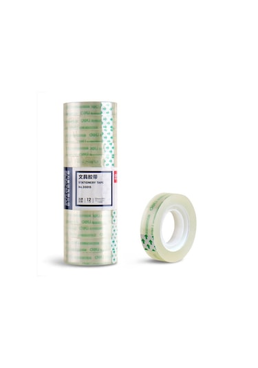 Deli Küçük Yüksek Viskozite Ofis Şeffaf Teyp Öğrenci Kırtasiye Kaseti, Size:12 Rolls Width 1.2cm X Length 12.8m Diğer