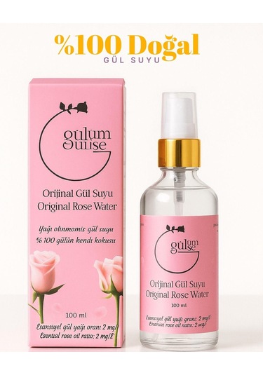 Gülümse Yağı Ayrıştırılmamış Gülsuyu Cam Şişe 100 ML