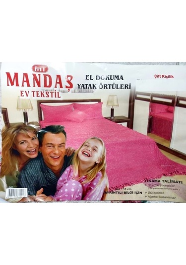 Tavşan Tüyü El Dokuma Çift Kişilik Yatak Örtüsü 280x260 -kremit Kiremit