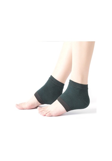 Qingmipy Yumuşak Silikon Topuk Koruyucu Çorap, Çatlak Önleyici, Uniseks, Yeşil, 1 Çift 34-45 Beden