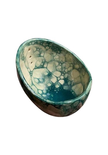 Homyl Seramik Soyucu Kase Farklı Yuvarlak Delik Boyutları Sebze Mavi