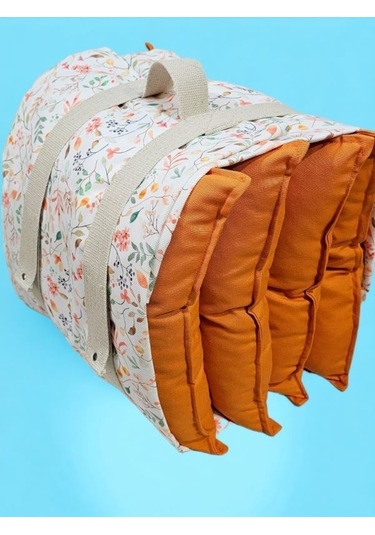 Bahar Cicekleri Turuncu Yastik Hediyeli Piknik Ve Masa Ortusu Seti Annelerimize Özel Çok Renkli