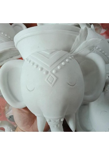 Suntek Magideal Etnik Hayvan Kafası Duvar Ekici Asılı Pot Reçine Fil