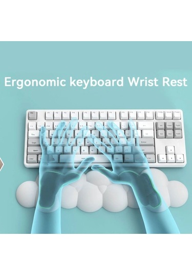 Ca Klavye Mouse Pad Bilek Desteği Beyaz Fare Altlığı Beyaz Fare Altlığı Beyaz Fare Altlığı