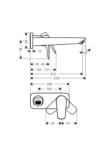 Hansgrohe Talis E Ankastre Lavabo Bataryası Parlak Altın 71734990