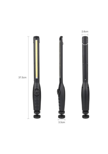 Suntek Çok Fonksiyonlu Usb Şarj Edilebilir Led Cob El Meşalesi Siyah