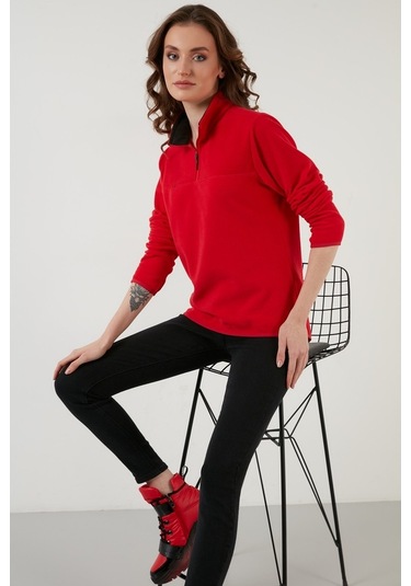 Lela Slim Fit Yumuşak Dokulu Anti-Pilling Tüylenme Yapmayan Yarım Fermuarlı Bayan Polar 5907000 Kırmızı Lela Slim Fit Yumuşak Dokulu Anti-Pilling Tüylenme Yapmayan Yarım Fermuarlı Bayan Polar 5907000 Kırmızı