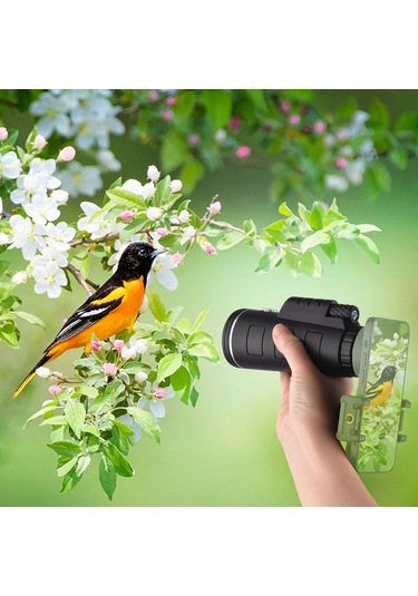 Yaozixa 40x60 Minik Kompaslı Monoküler, Hd Yeşil Filmlı Lens, Cep Telefonu Uyumlu, Seyahat-kuş İzleme Spor Etkinlikleri İçin, Tripod Uçlu, Hafif Taşınabilir