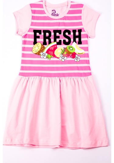 Kız Çocuk Elbise Baskılı A37 Pembe