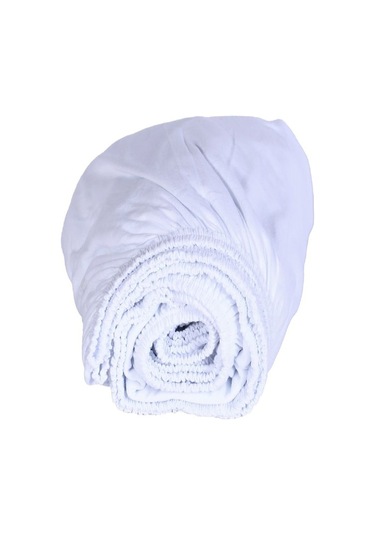 Altın Karma Jersey Penye Pamuklu 180x200 Cm Çift Kişilik Lastikli Çarşaf Beyaz Beyaz