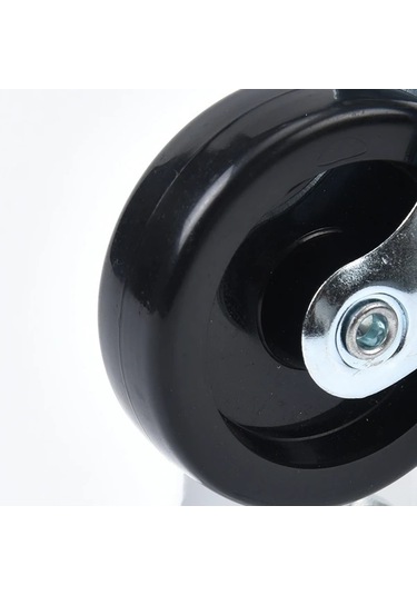 Dashanshop Siyah 500lb Kapasiteli 2li Krom Kaplama Lastik Tekerlekler Halı Ve Sert Zeminler İçin Siyah