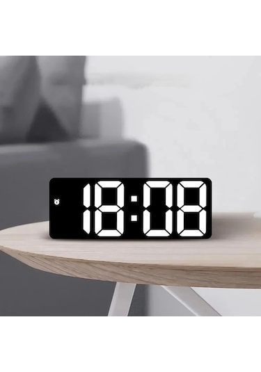 Led Dijital Masa Saati Aynalı Termometre Alarm Ses Kontrolü