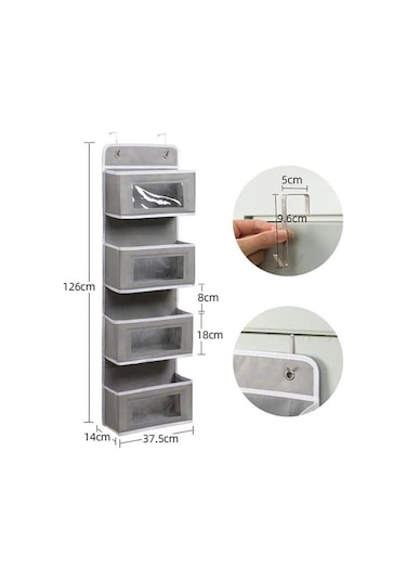 Gri Dokunmamış Saklama Çantası Duvar Asılı Dolap Asılı Bitirme Çanta Bebek Bezi Çanta Dolap Askısı Yurt Banyo Mutfak Depolama Gri