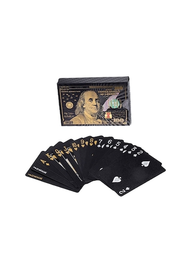 Siyah Dolar İskambil Kağıdı Pvc Su Geçirmez Oyun Kağıdı Cin383sy