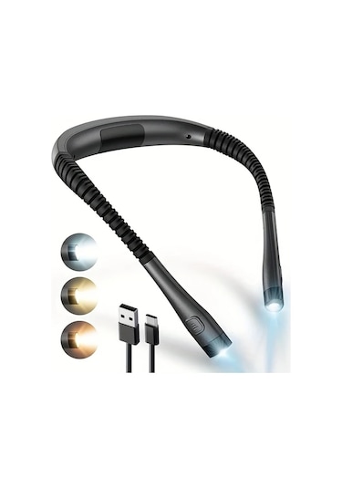 Techbloom 6 Seviye Led Boyun Lambası Şarj Edilebilir 3 Renk 6 Parlaklık Seviyesi Bükülebilir Kollar Uzun Ömürlü Okuma Dikiş Kamp Tamir İçin Ahşap