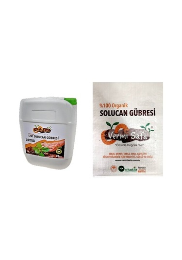Vermisafa %100 Organik Solucan Gübresi 20 KG Katı + 20 L Sıvı