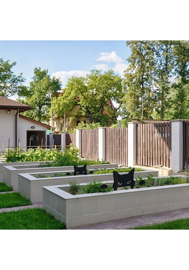 Wezone Siyah Kedi Figürlü Bahçe Dekoru - Akrilik Malzeme, Dış Mekan Süsleme İçin İdeal