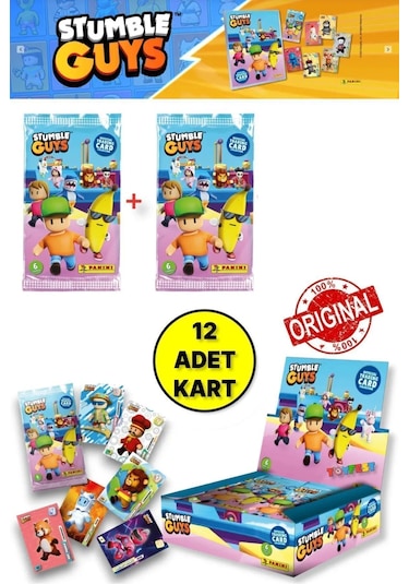 Panini Stumble Guys Koleksiyon Kartları - Çoklu Set - 1 Paket 6 Adet Kart + 1 Limited Edition Kart